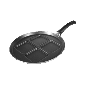 Quadratische Mini‑Crêpe‑Pfanne (4 Mulden) – Smaragdgrün, Antihaft